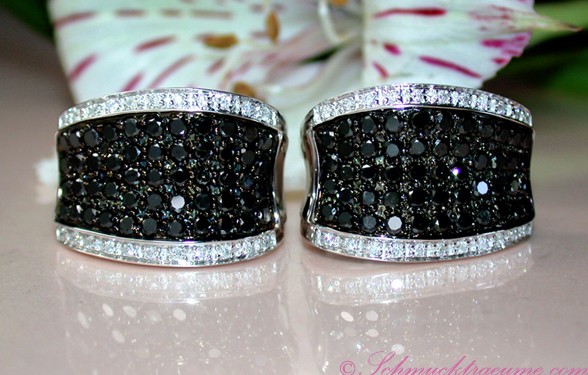 Attraktive schwarze Diamanten Ohrstecker #1 Attraktive schwarze Diamanten Ohrstecker #1