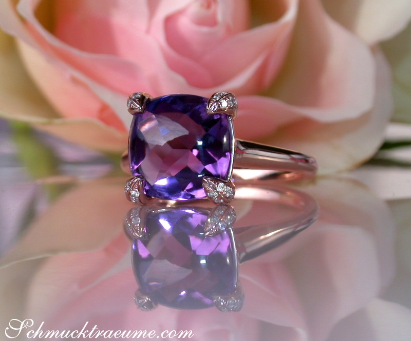 Bezaubernder Amethyst Ring mit Diamanten #1 Bezaubernder Amethyst Ring mit Diamanten #1