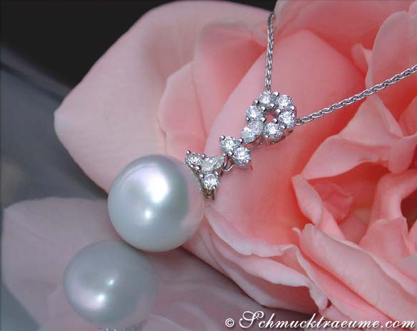 Bildschöner Südseeperle Anhänger mit Brillanten & Diamanten #1 Bildschöner Südseeperle Anhänger mit Brillanten & Diamanten #1