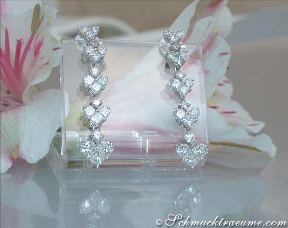 Zarte Diamanten Ohrringe im Herz Design #1 Zarte Diamanten Ohrringe im Herz Design #1