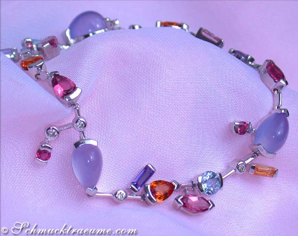 Zauberhaftes Multicolor Edelstein Brillanten Armband #1 Zauberhaftes Multicolor Edelstein Brillanten Armband #1