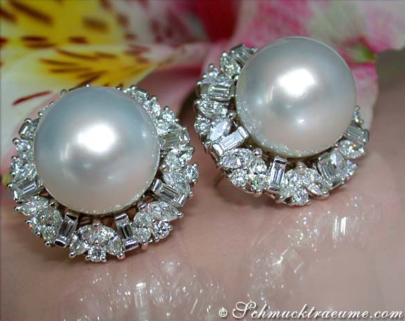 Sensational South Sea Pearl Diamond Stud Earrings » Juwelier ...