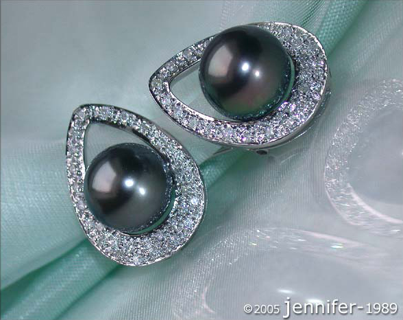 Pretty Tahitian Pearl Diamond Studs - Mikimoto Design » Juwelier ...