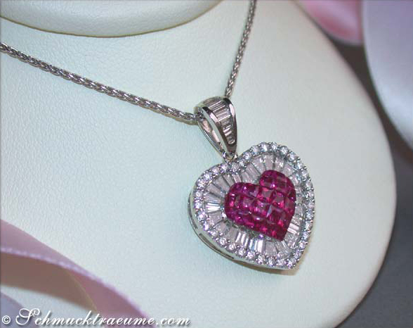 Unique Ruby Heart Pendant with Diamonds & Diamonds » Juwelier ...